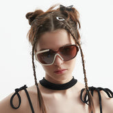 Large Frame Punk Sunglasses Women Outdoor Driving Party Glasses